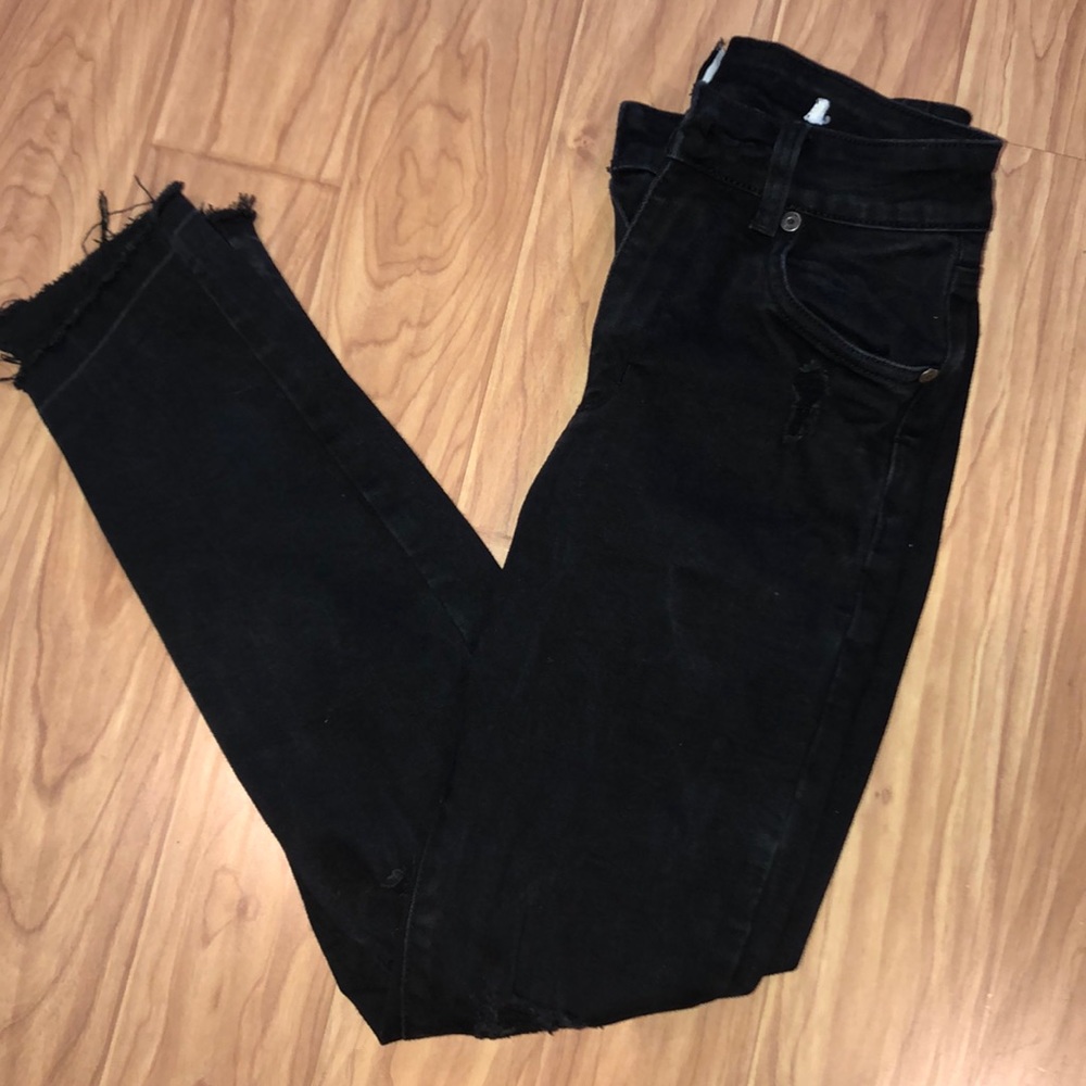 High rise black denim